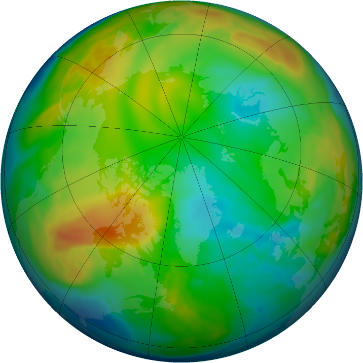 Arctic ozone map for 01 January 2011